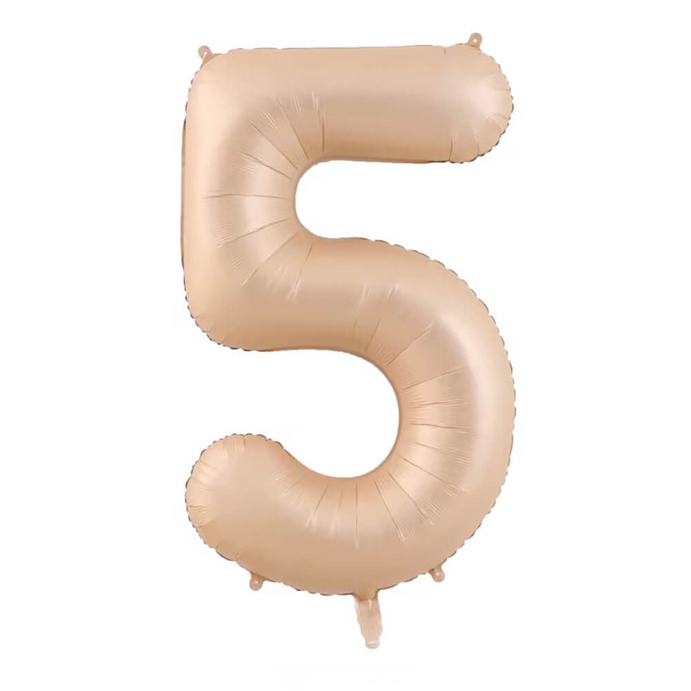 32″ Foil Number Balloon Caramel