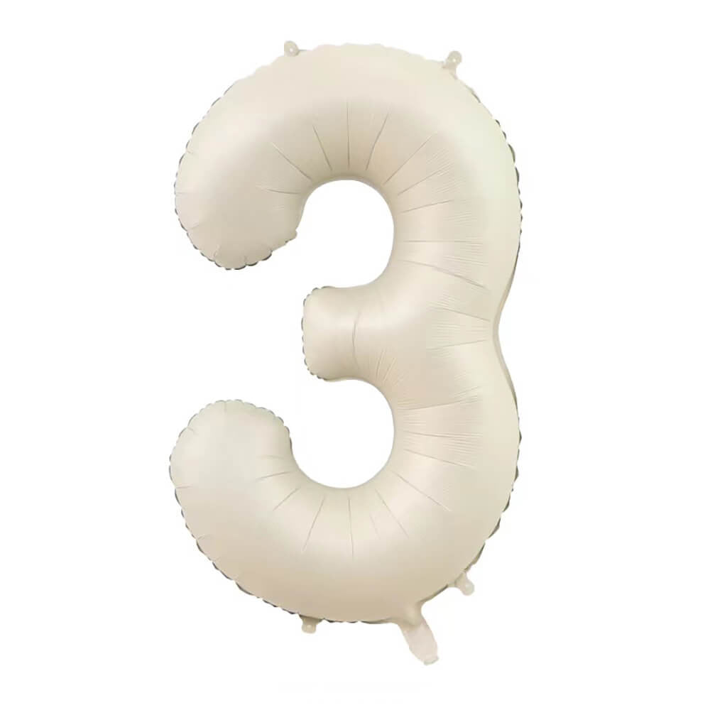 32″ Foil Number Balloon Cream