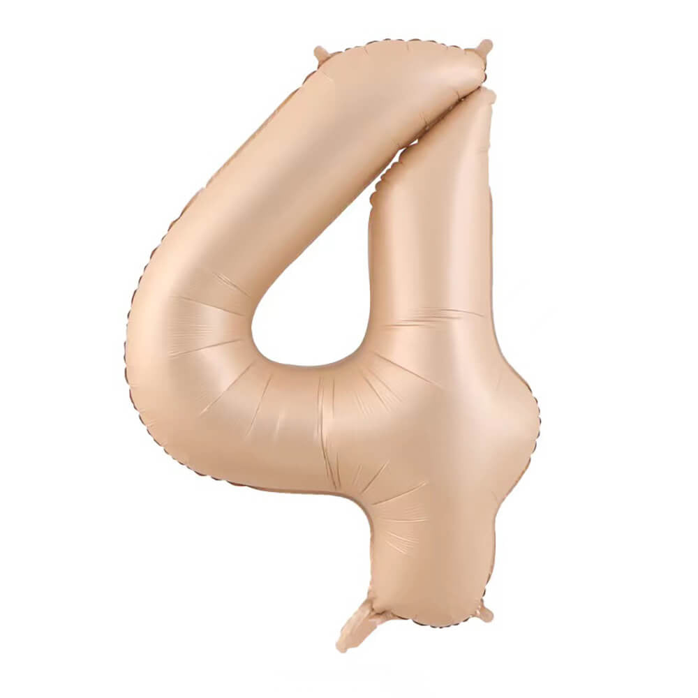 32″ Foil Number Balloon Caramel