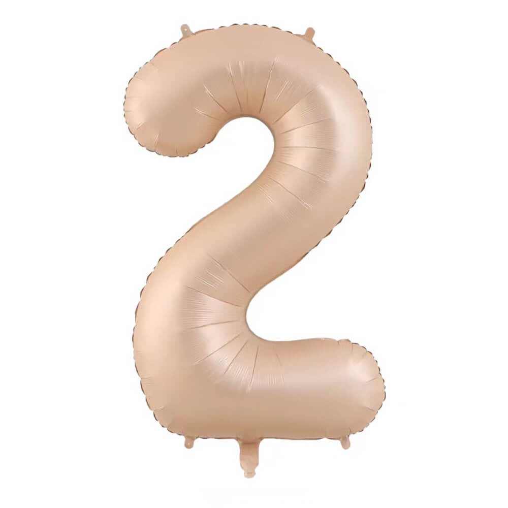 32″ Foil Number Balloon Caramel