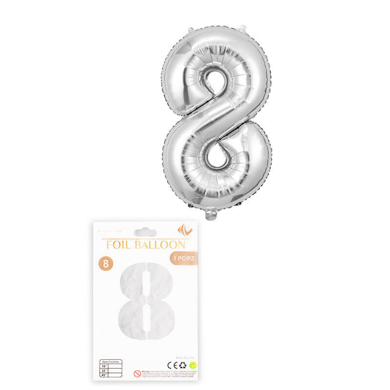 32″ Foil Number Silver
