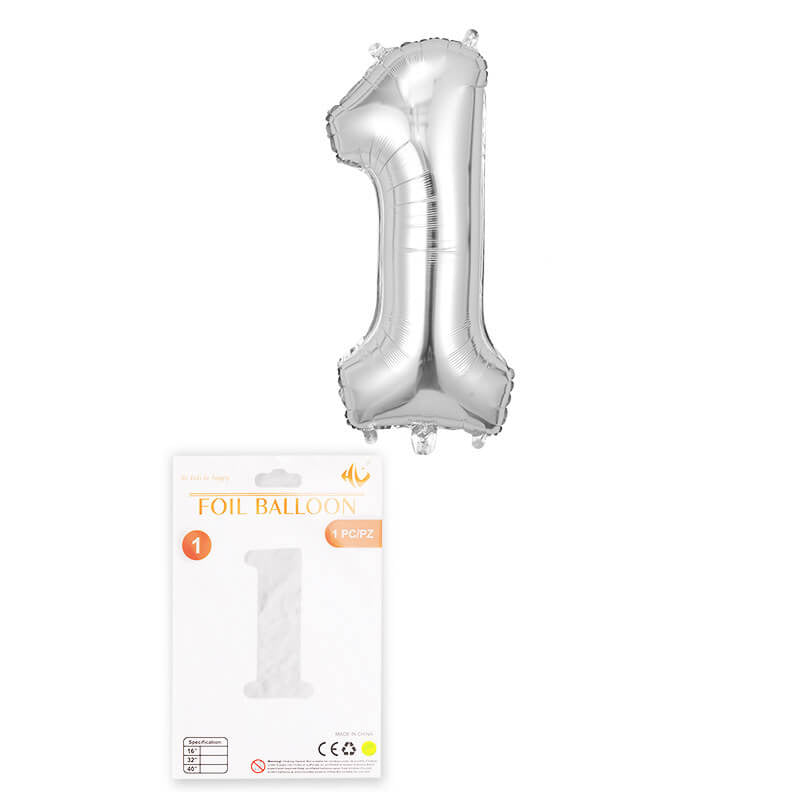 32″ Foil Number Silver