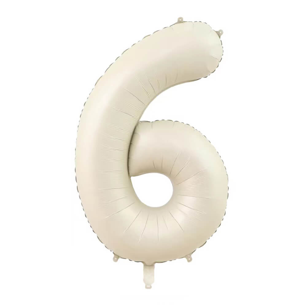 32″ Foil Number Balloon Cream