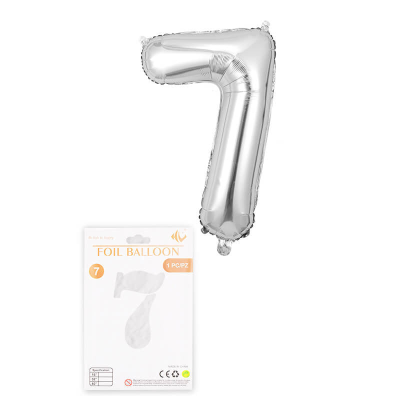 32″ Foil Number Silver