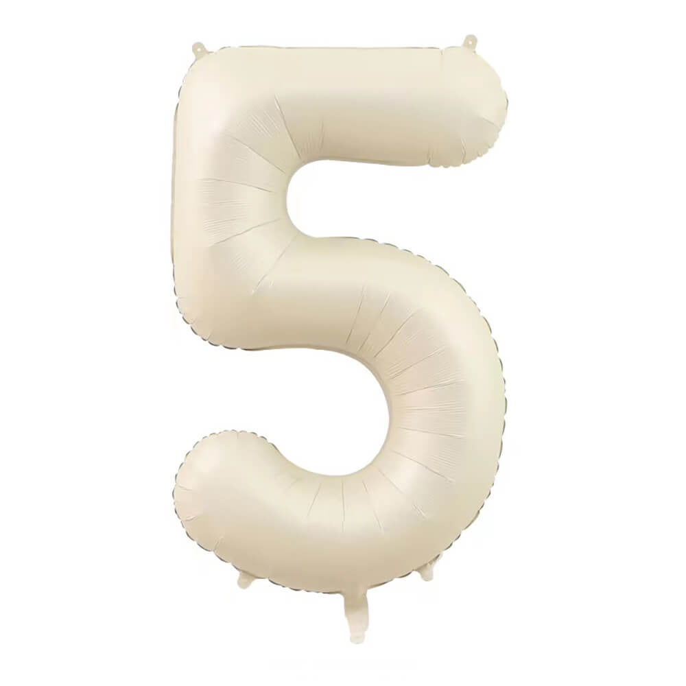 32″ Foil Number Balloon Cream