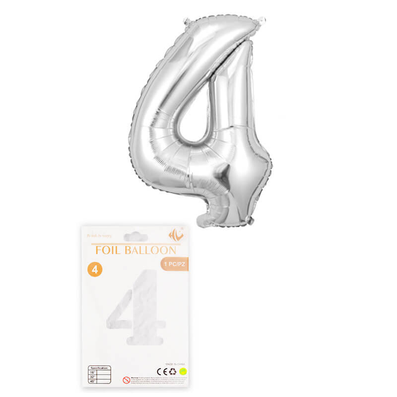 16″ Foil Number Silver