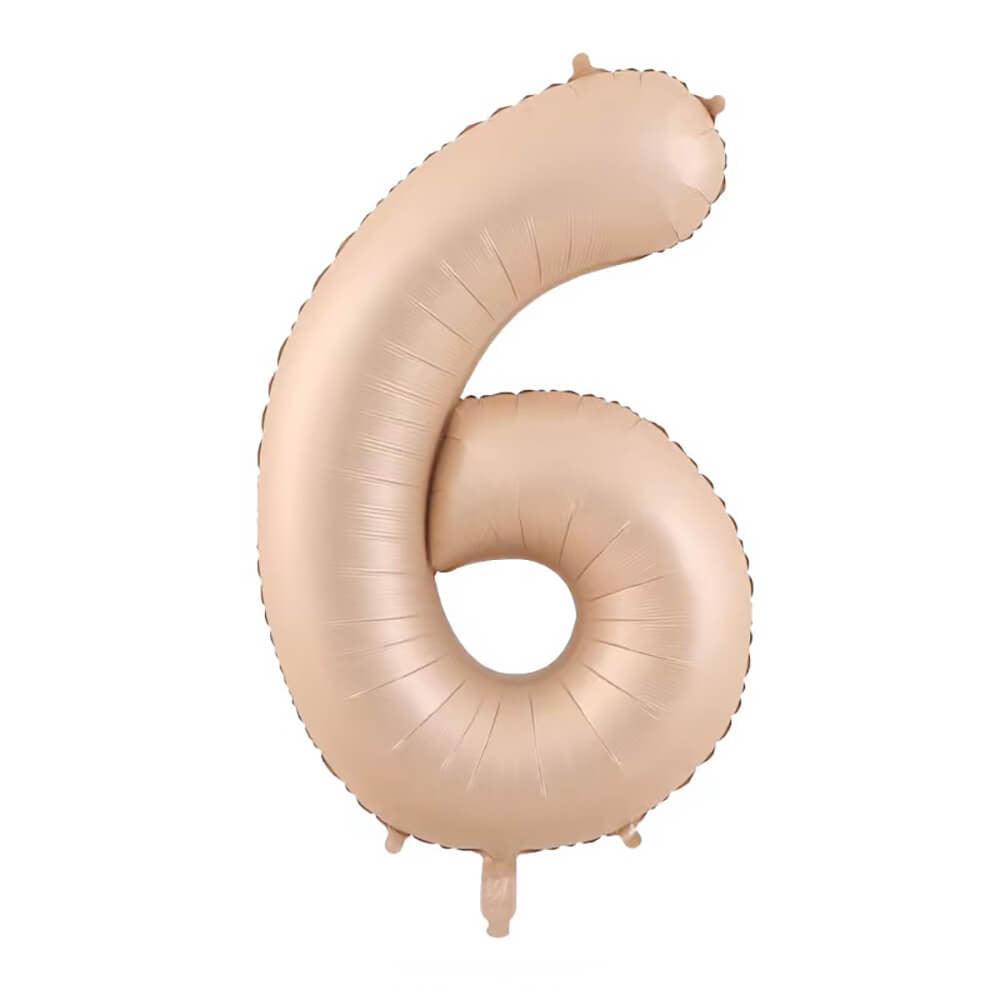 32″ Foil Number Balloon Caramel
