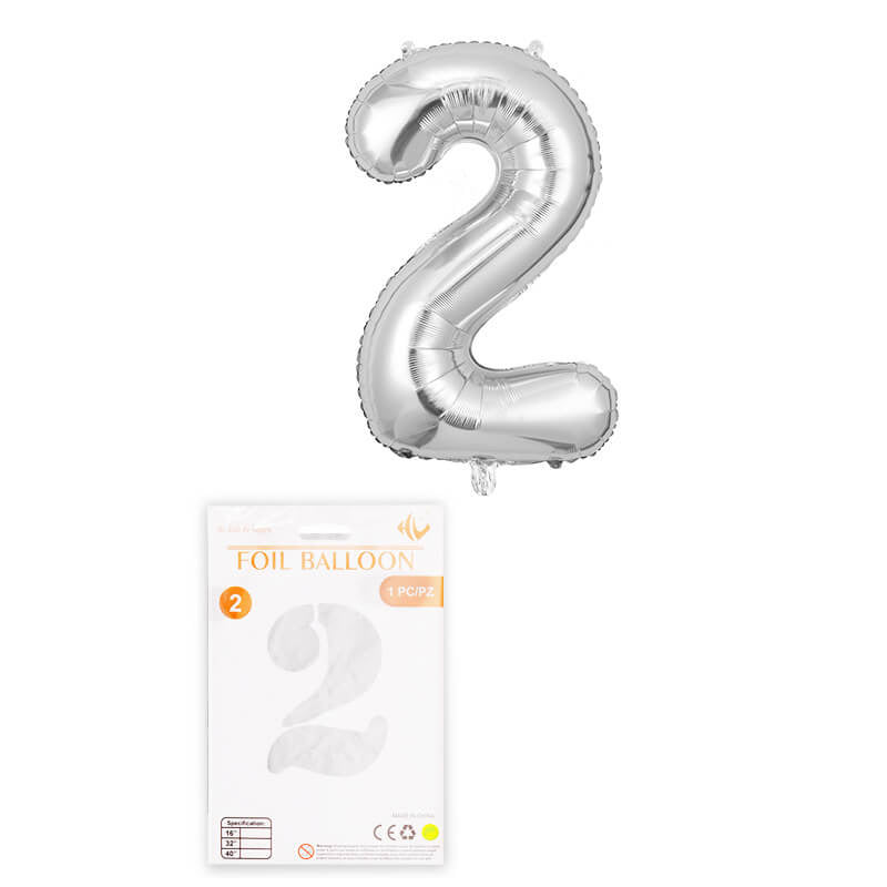 16″ Foil Number Silver