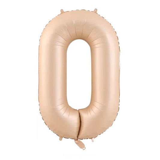 32″ Foil Number Balloon Caramel