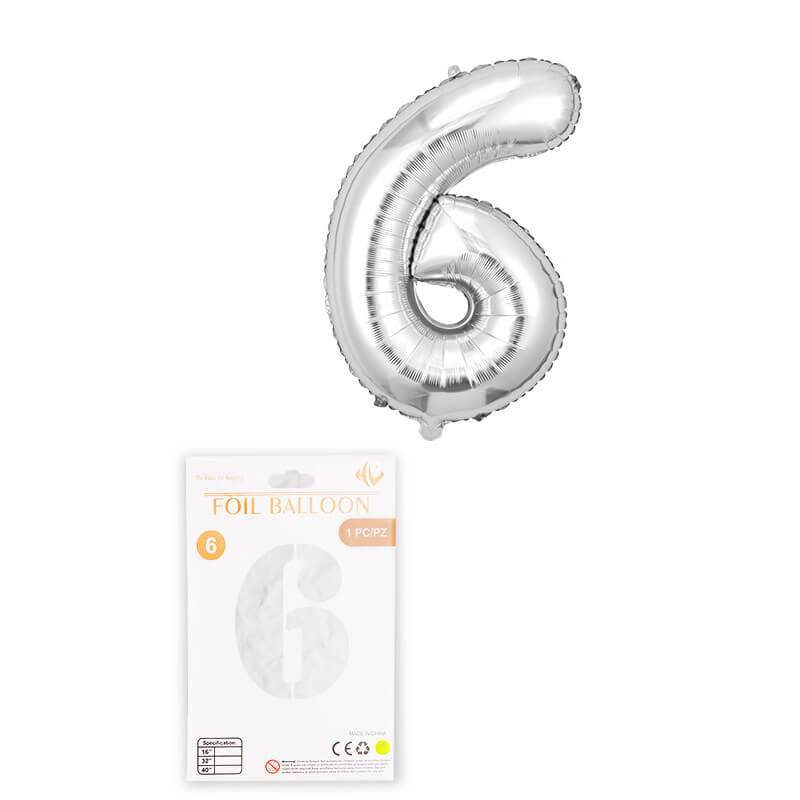 16″ Foil Number Silver