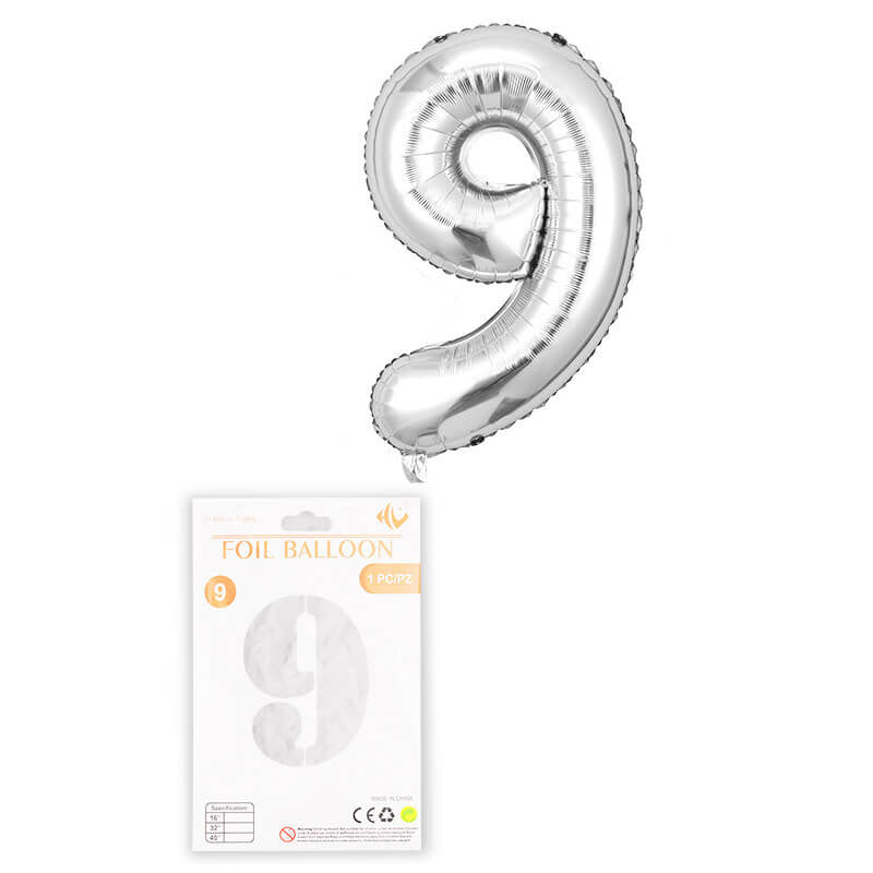 16″ Foil Number Silver