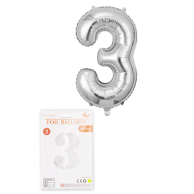 16″ Foil Number Silver