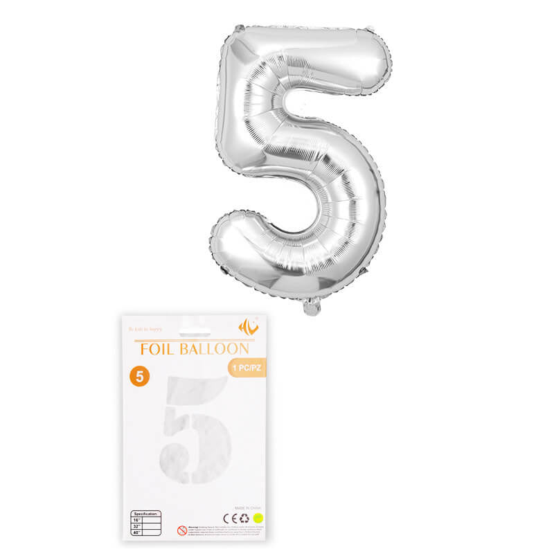 16″ Foil Number Silver