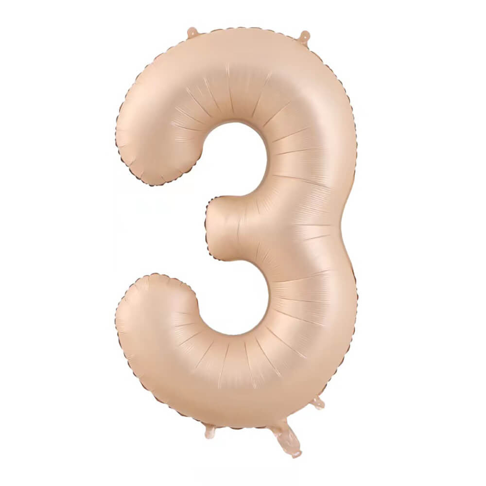 32″ Foil Number Balloon Caramel